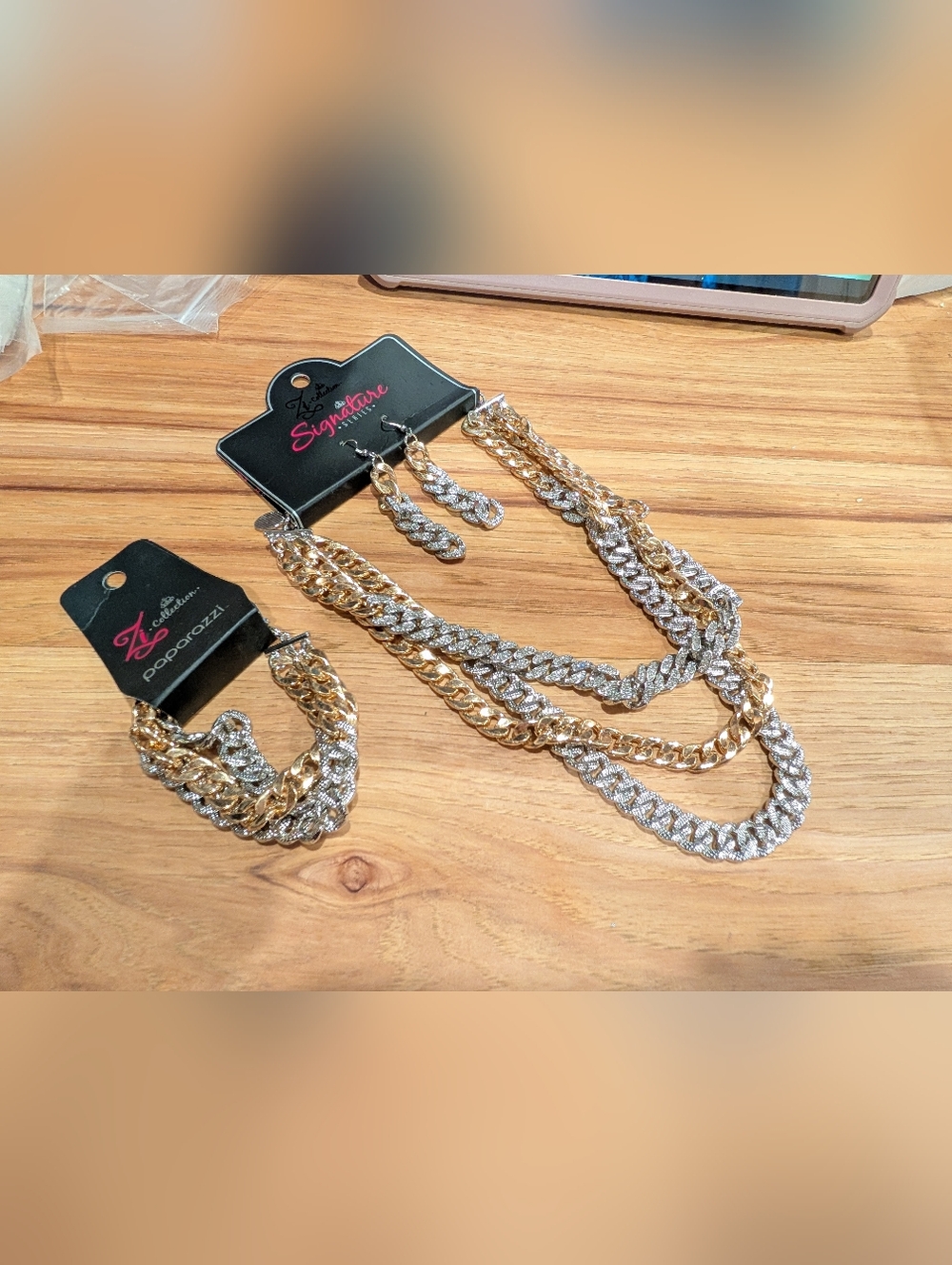 paparazzi Two-Tone Gold and Silver Layered Chain Necklace Set